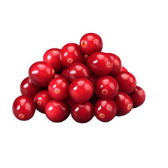 Bunch of cranberries isolated on transparent background