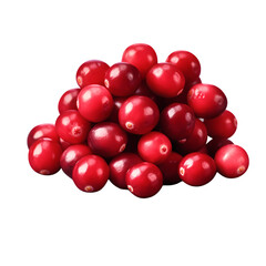 Bunch of cranberries isolated on transparent background