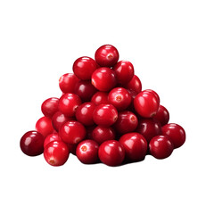 Bunch of cranberries isolated on transparent background