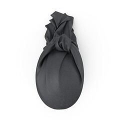 3D rendering of a black pirate bandana with the Jolly Roger emblem
