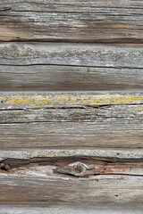 Wall of old logs