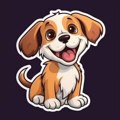 cute cartoon dog sticker and t shirt design, best design 2024

