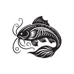 Fish Silhouette Collection - Intricate Designs Showcasing the Beauty of Underwater Life
