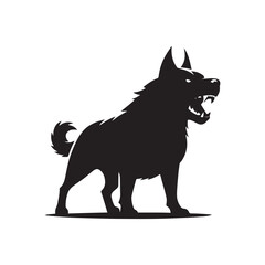 Silhouette of Barking Dog - A Captivating Visual Exploration of Canine Vocal Expression
