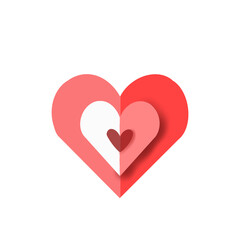 Red hearts stack symbol, icon , for valentine day
