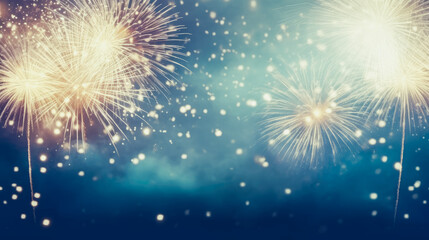 Obraz na płótnie Canvas Abstract colored firework background new year celebration 2024 comeliness