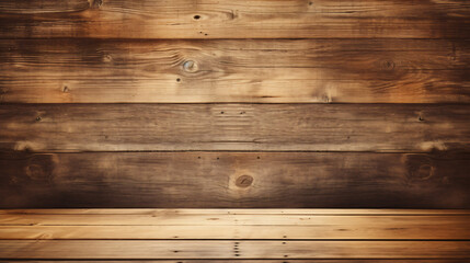 Empty wooden background and space