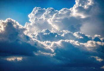 Naklejka na ściany i meble white clouds on blue sky in minimal style