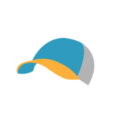 Set of baseball caps, front, back and side view. Vector illustration