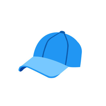 Set of baseball caps, front, back and side view. Vector illustration