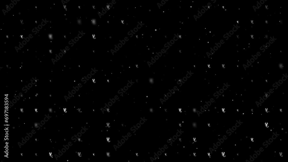 Poster template animation of evenly spaced scorpio symbols of different sizes and opacity. animation of tra