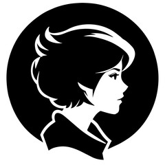 girl face side view icon