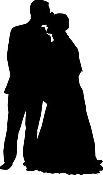 silhouette of wedding photo vector