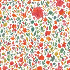 Abstract seamless pattern. Exotic flowers. AI generated