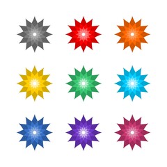 Fototapeta na wymiar Mandala abstract icon isolated on white background. Set icons colorful