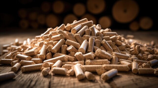 Wood pellets pile