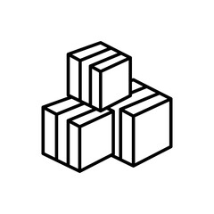 Package box icons, minimalist vector illustration ,simple transparent graphic element .Isolated on white background