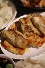Guo tie, fried beef dumplings, photoed in Jinguyuan, a famous dumpling restaurant in Beijing