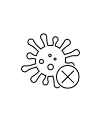 no virus icon, vector best line icon.
