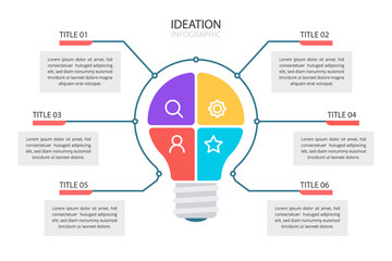 Ideation infographic template for presentation with replaceable text.