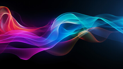 Abstract black background with colorful smoke