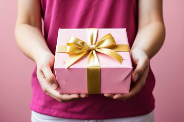 woman giving gift box 