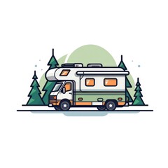 Obraz na płótnie Canvas Camping car icon, AI generated Image