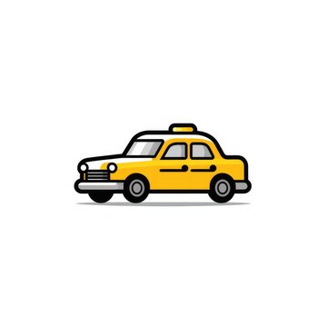 Taxi car icon, AI generated Image