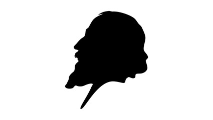 Moritz Hartmann, black isolated silhouette