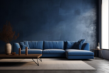 3d rendered Minimal style Modern living room interior design with sofa