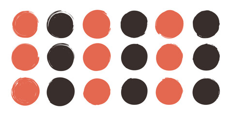 set of hand-scribbled abstract circle symbol ornament packs commonly used in modern and minimalist poster, brochure, banner designs. abstract circle ornament design needs. circle symbol