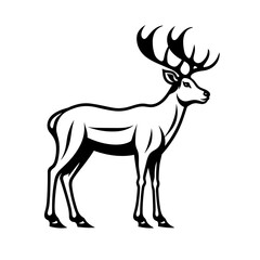 Obraz premium Transparent Deer Illustration, line art, silhouette