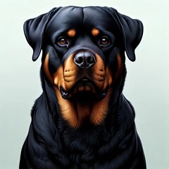 Fototapeta premium Rottweiler, black dog portrait