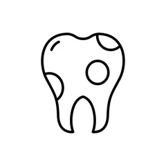 Cavity teeth icons, dentist minimalist vector illustration ,simple transparent graphic element .Isolated on white background