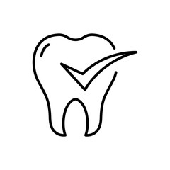 Healthy teeth icons, dentist minimalist vector illustration ,simple transparent graphic element .Isolated on white background