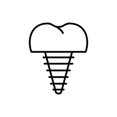 Tooth implant icons, dentist minimalist vector illustration ,simple transparent graphic element .Isolated on white background