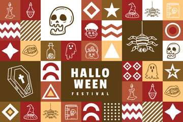 Simple flat design halloween holiday background design background