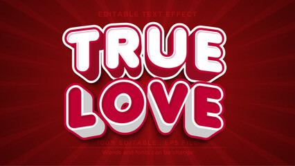 Red love 3d editable text effect. Text effect mockup template