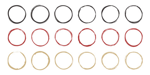 set of hand-scribbled abstract circle symbol ornament packs commonly used in modern and minimalist poster, brochure, banner designs. abstract circle ornament design needs. circle symbol