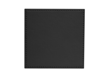 Black leather frame on a blank background.
