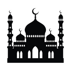 mosque silhouette set vector, design for Ramadhan kareem concept, isolated on white background