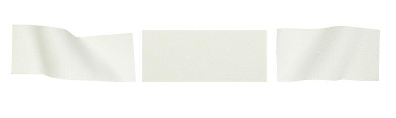 Set of White patches on a blank background.