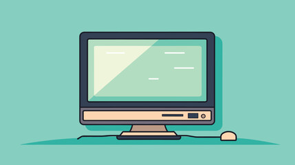  computer with screen it. Vector illustration 