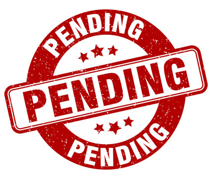 pending stamp. pending label. round grunge sign