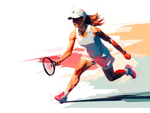 llustration of a female tennis player