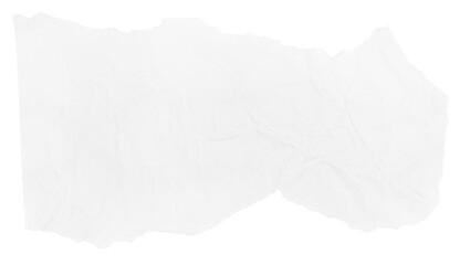 A piece of white crumpled paper on a blank background.