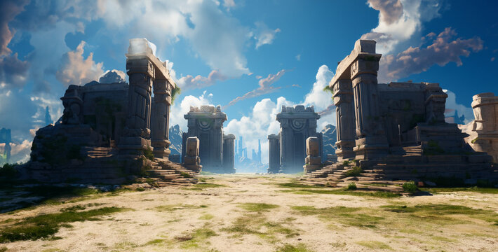 grand canyon panorama, the sky battlegrounds of the Greek game background