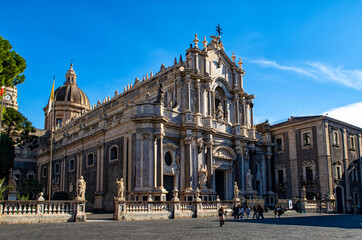 Fototapeta na wymiar The cathedral of Catania close-up