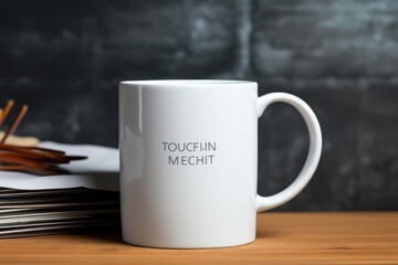 A Blank Canvas of Caffeine: White Coffee Mug Mockup - Minimalistic Design for Your Morning Ritual, Perfect for Showcasing Your Brand in a Clean and Simple Style.

