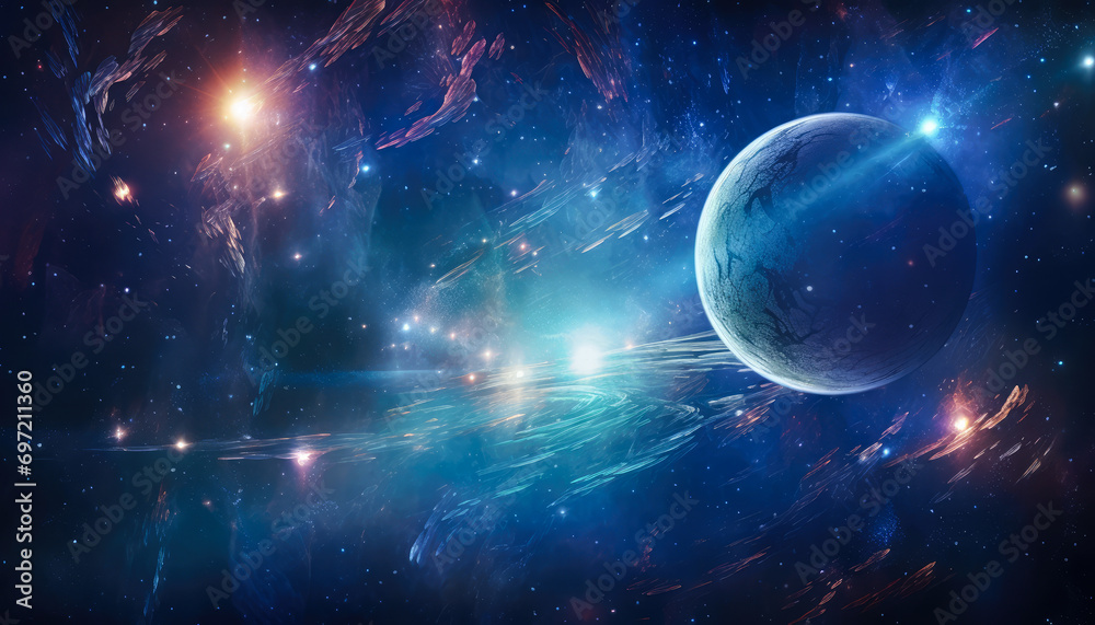 Wall mural space universe galaxy cosmos astronomy planet star colors colorful sky